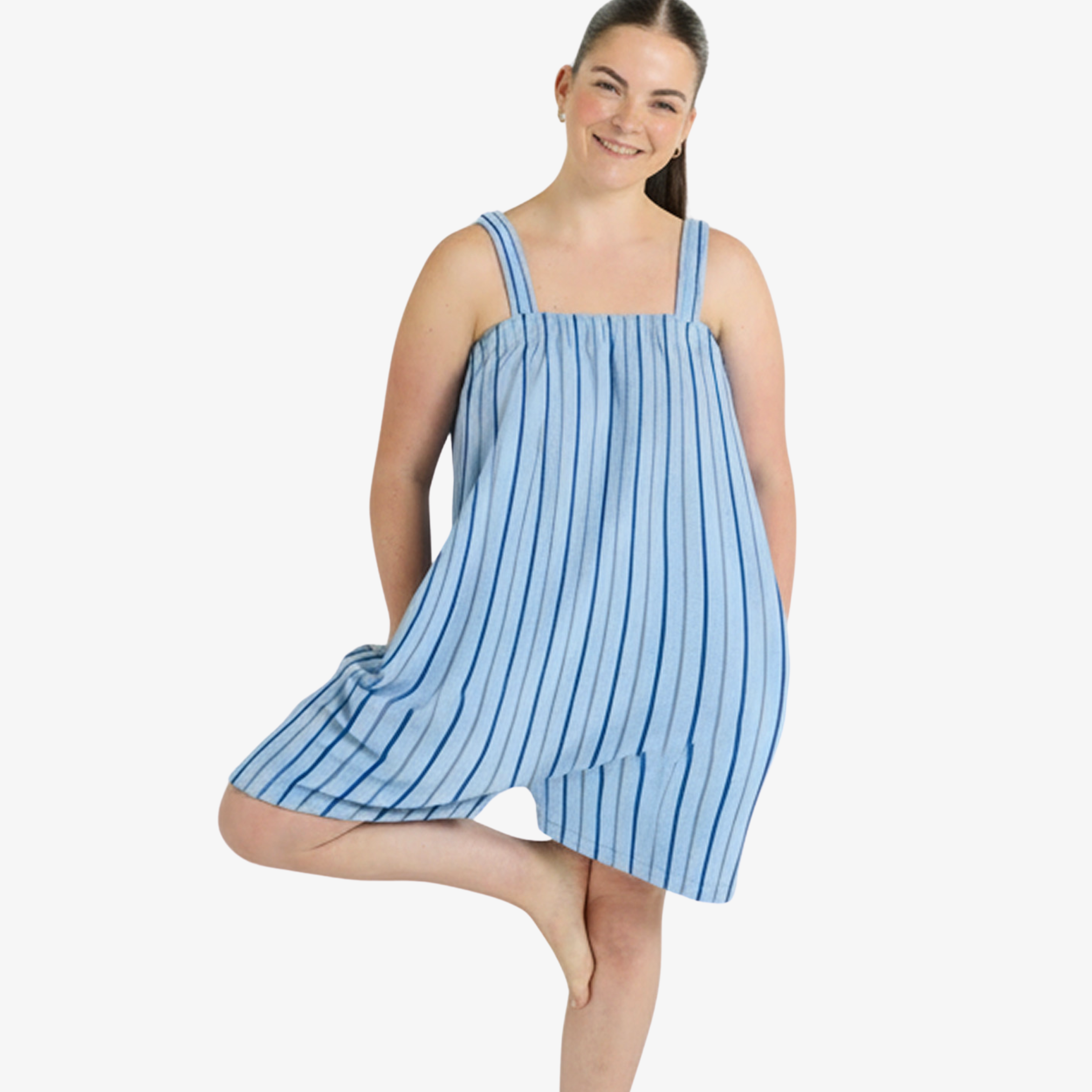 Sky Blue Striped Short Freddie