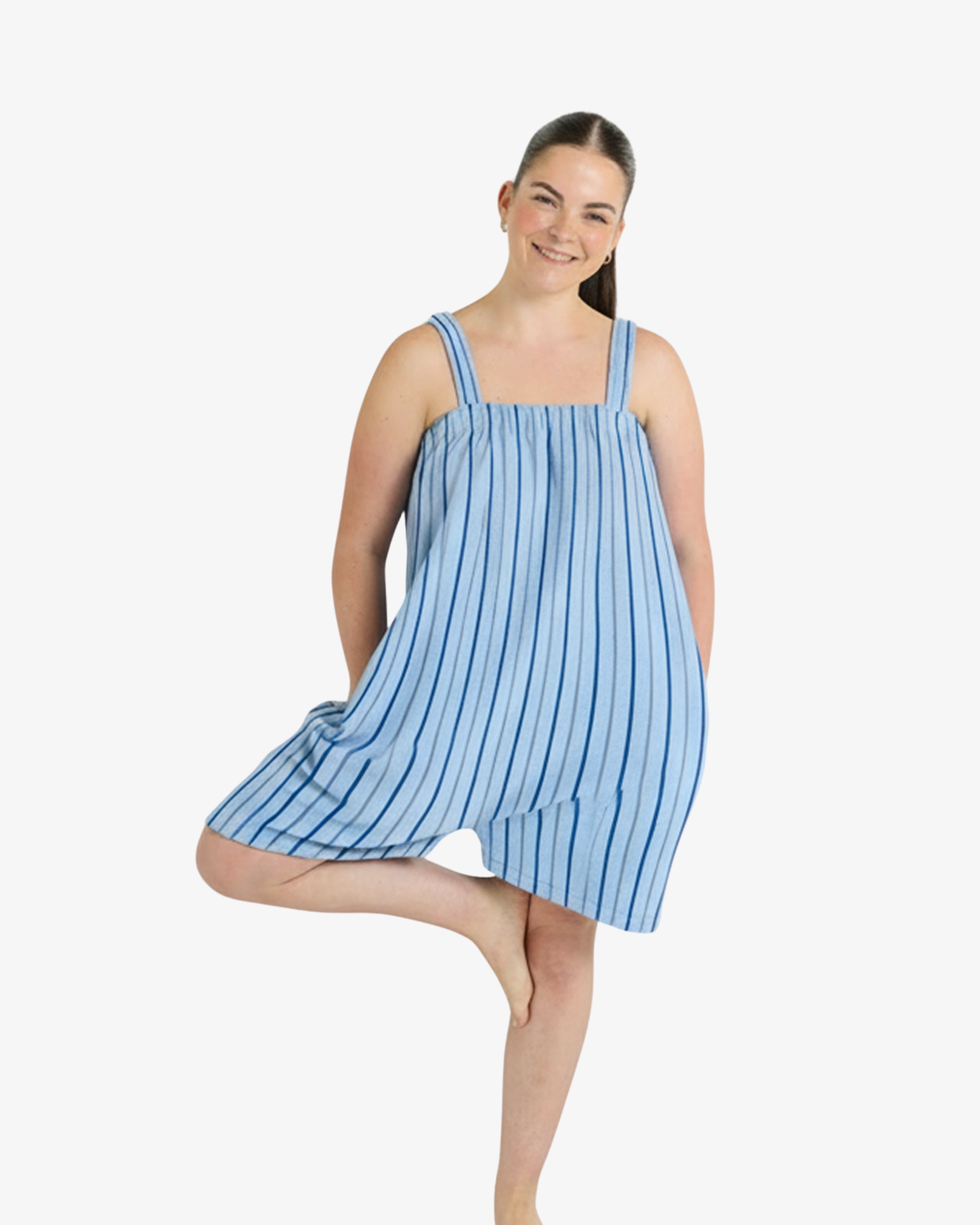 Sky Blue Striped Short Freddie