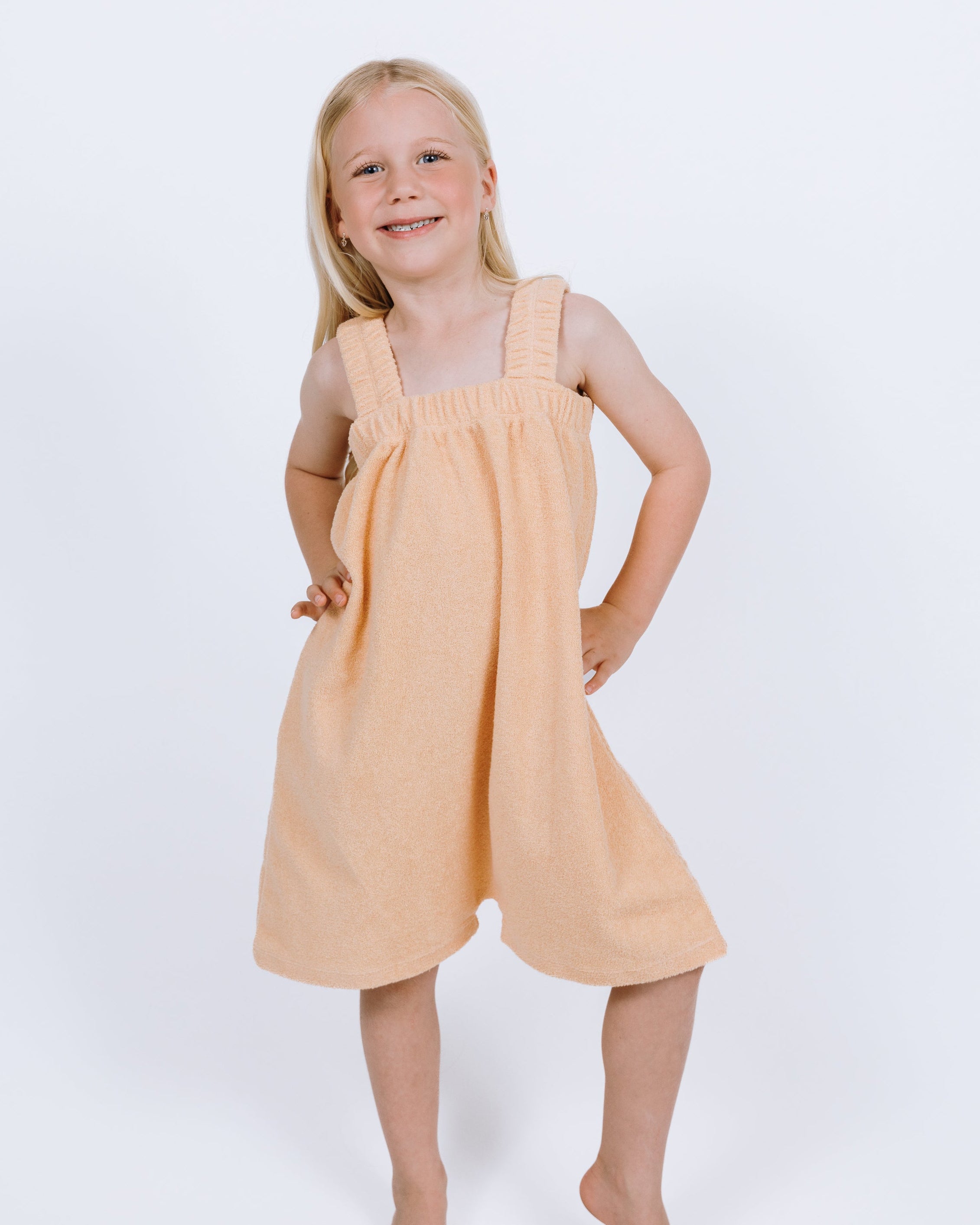 Peach Orange Kids Terry Towel Freddie