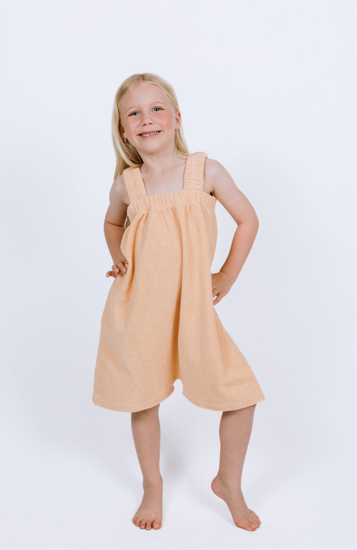Peach Orange Kids Terry Towel Freddie