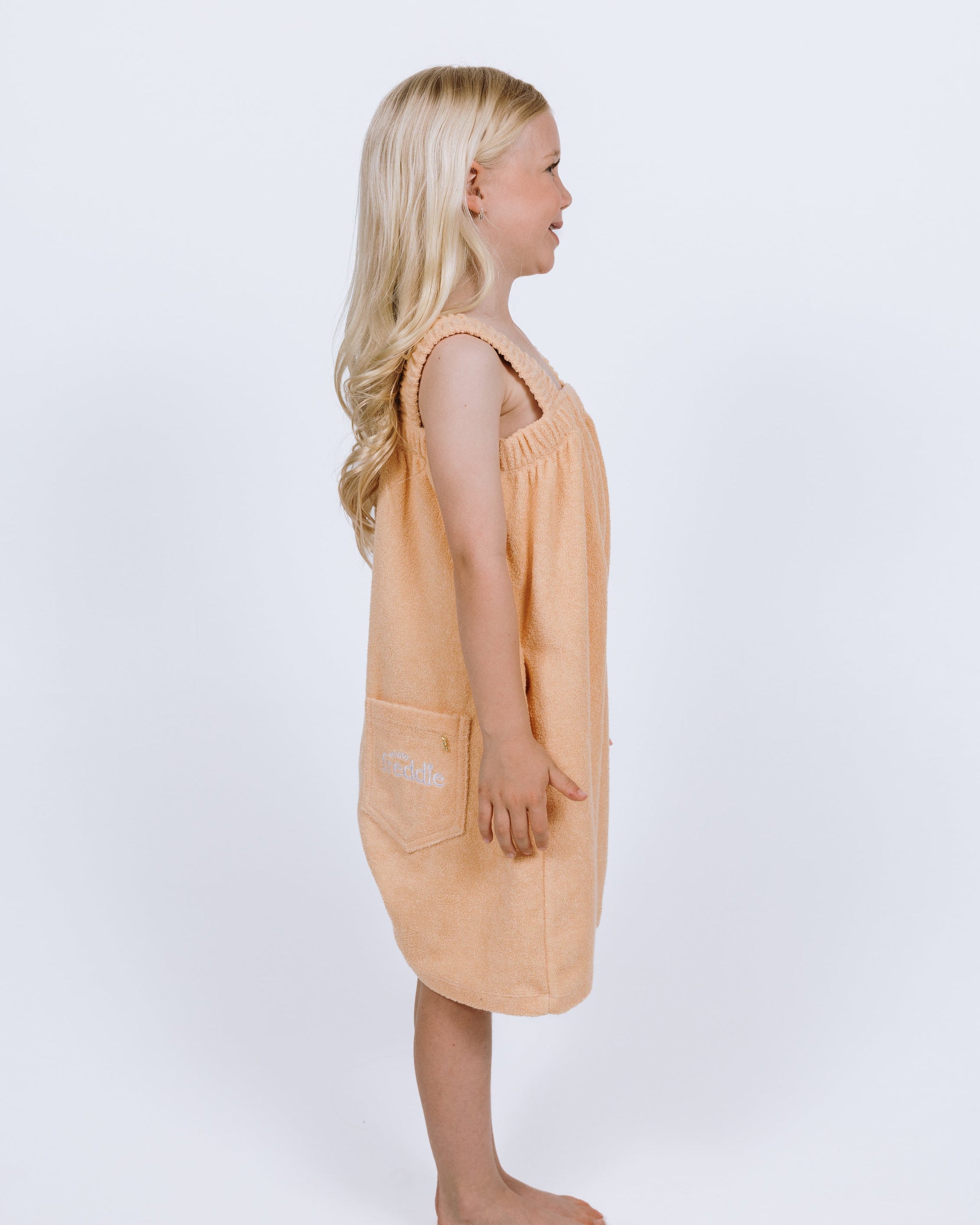 Peach Orange Kids Terry Towel Freddie