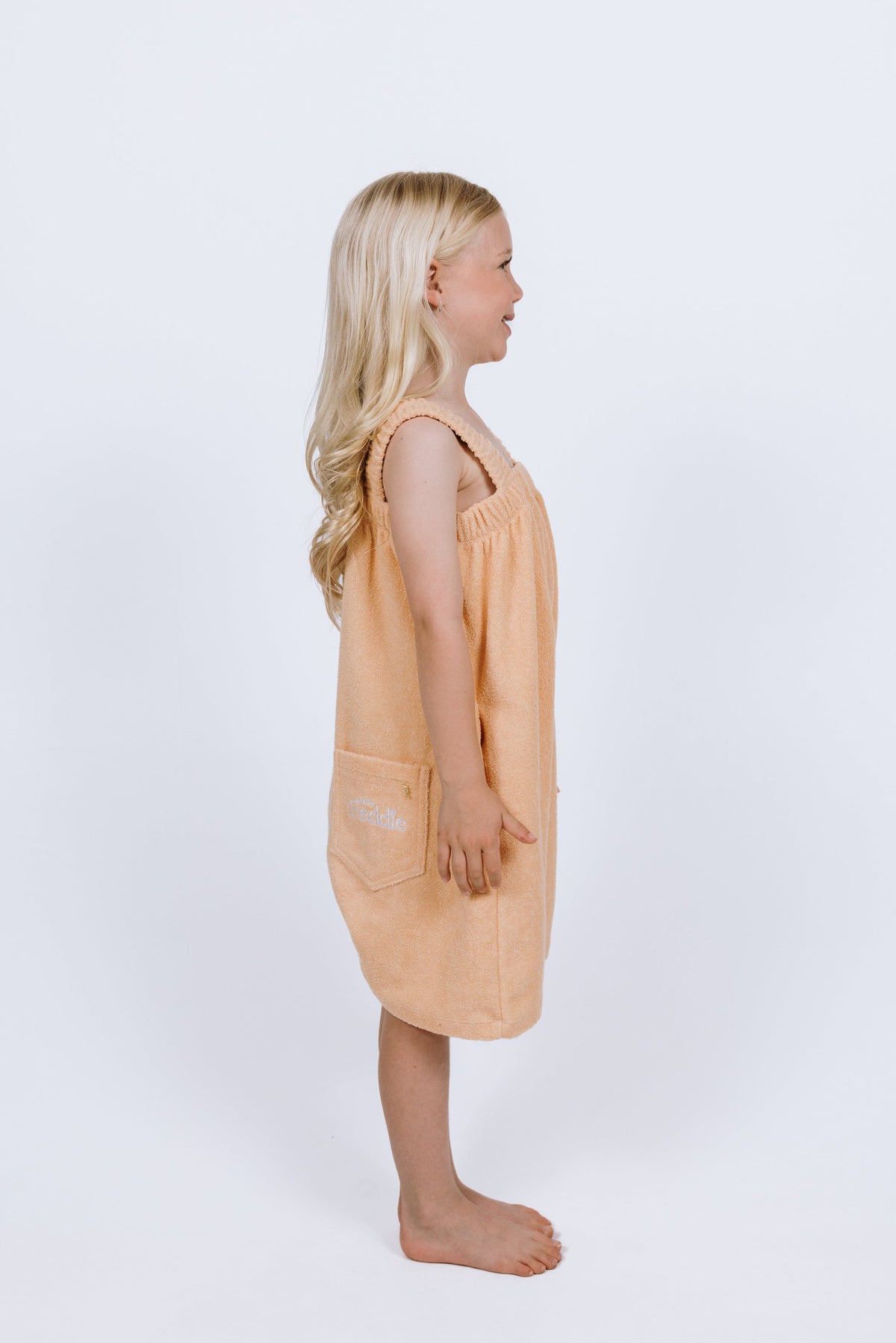 Peach Orange Kids Terry Towel Freddie