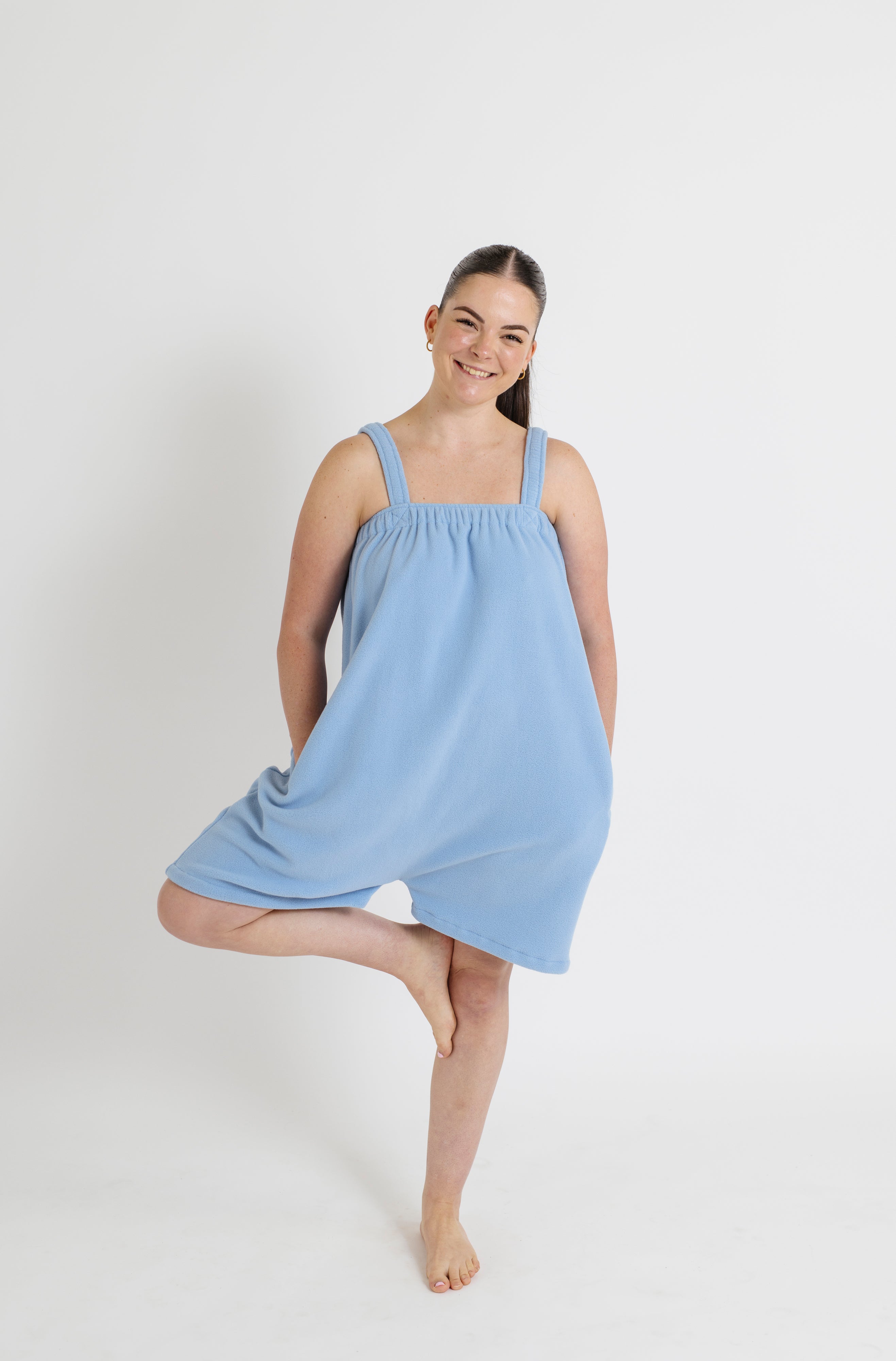 Sky Blue Short Polar Fleece Onesie | Ready Freddie