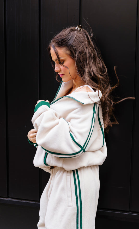 Cream Zip-up