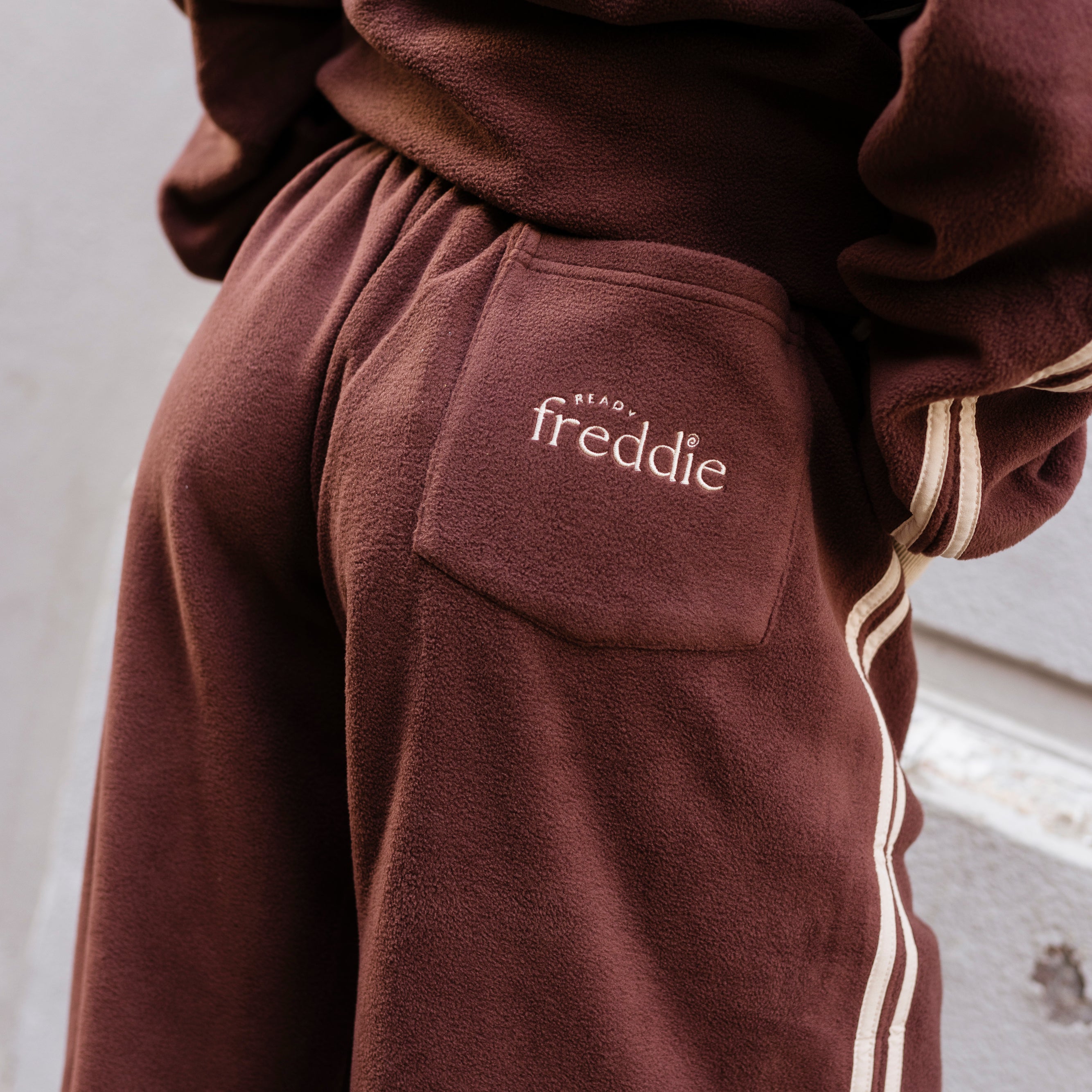 Brown Ready Freddie polar fleece track pants