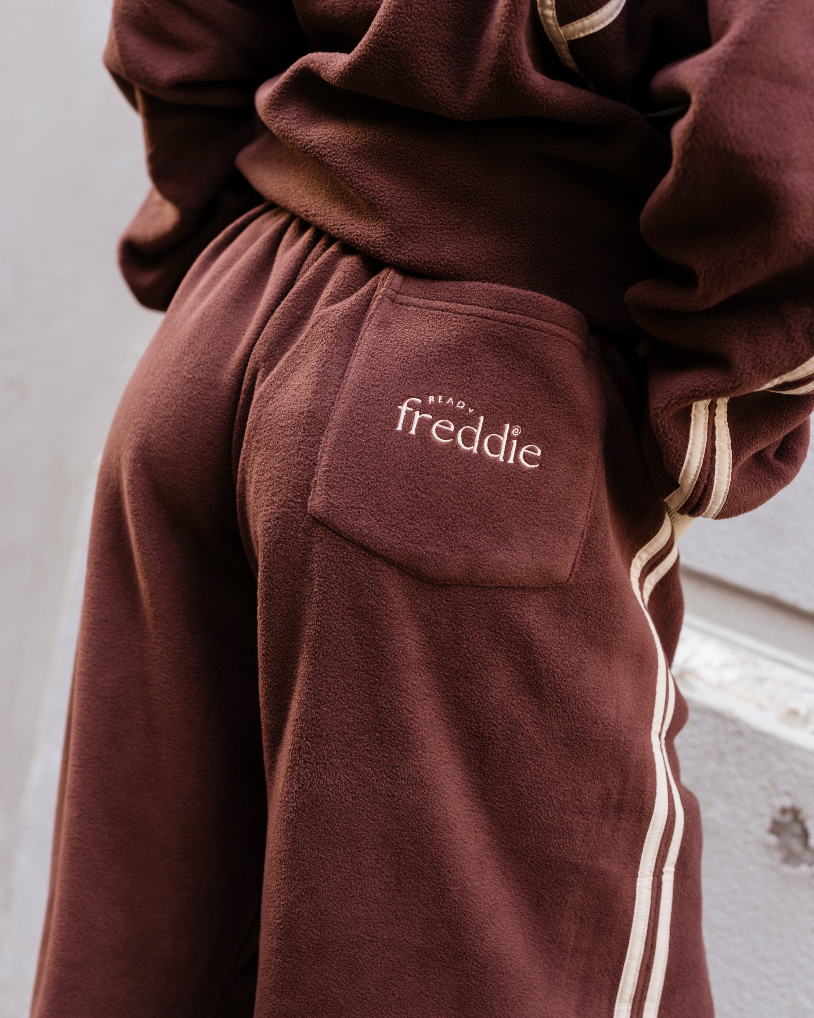 Brown Ready Freddie polar fleece track pants