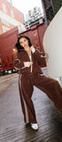 Brown Ready Freddie polar fleece tracksuit, zip-up and track pants