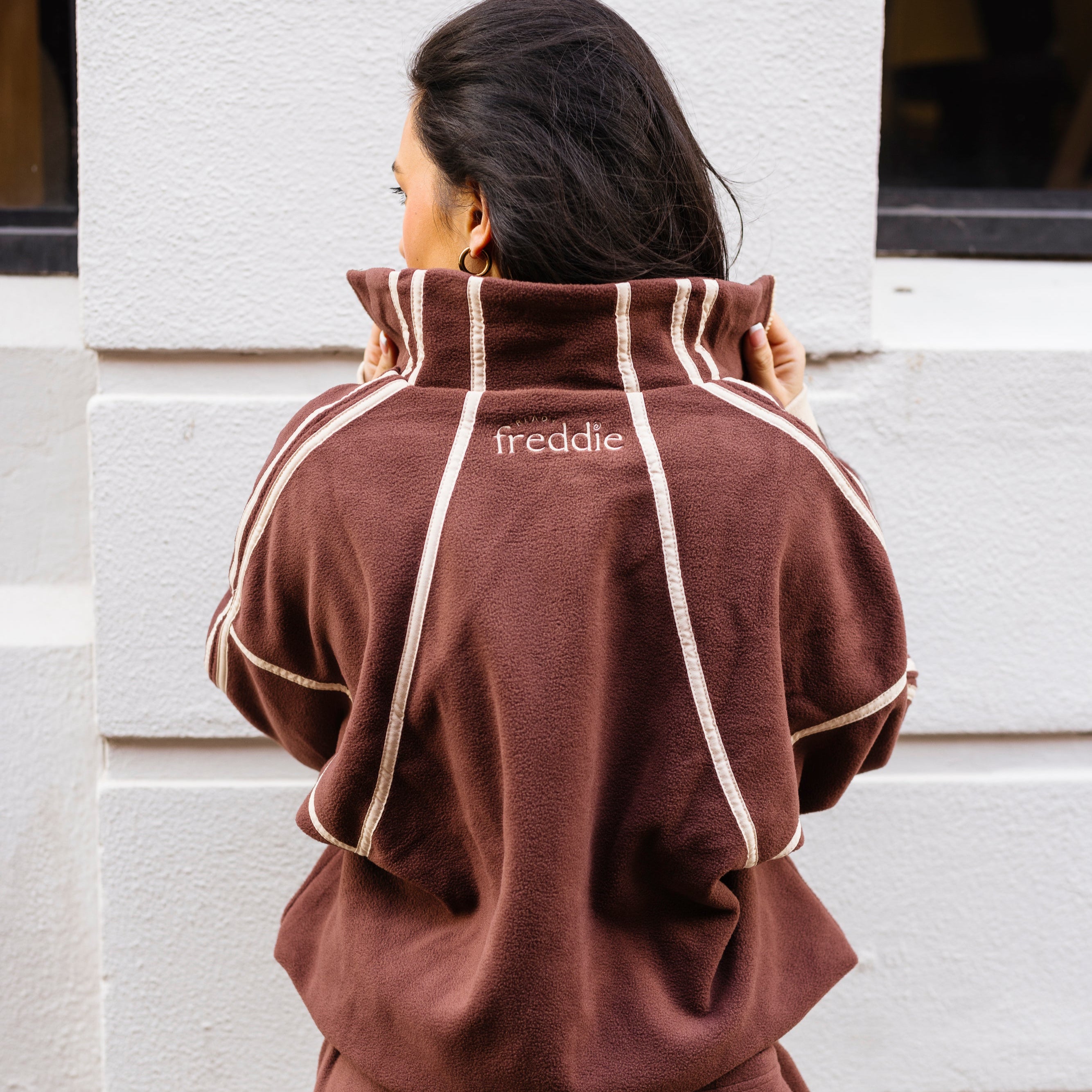Brown Ready Freddie polar fleece zip-up