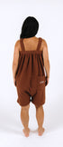 Coffee bean brown short fleece onesie for getting ready