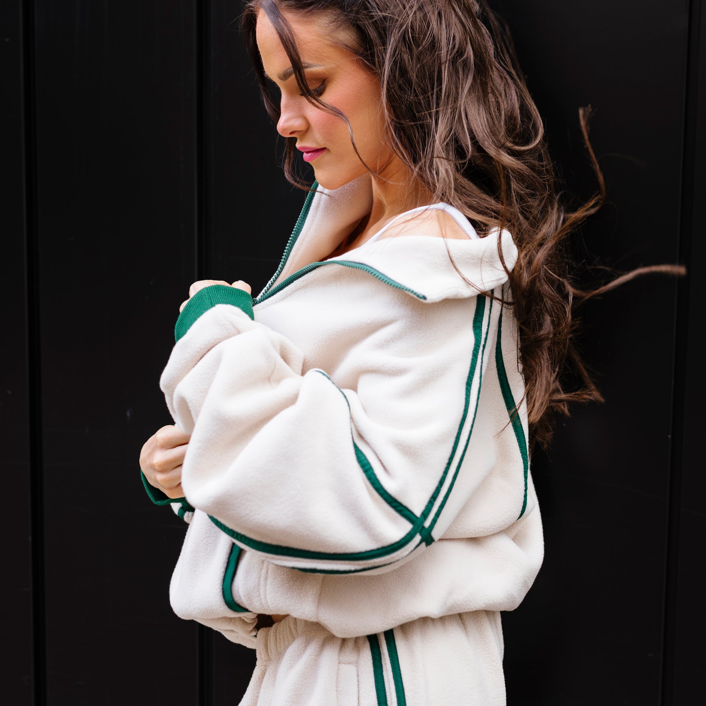 Cream Ready Freddie polar fleece zip-up