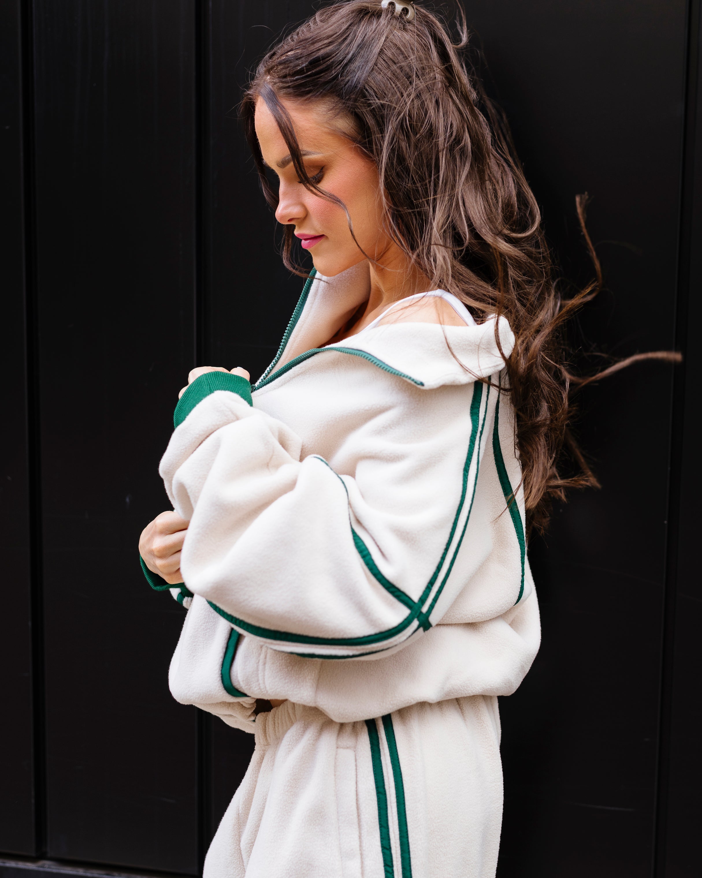 Cream Ready Freddie polar fleece zip-up