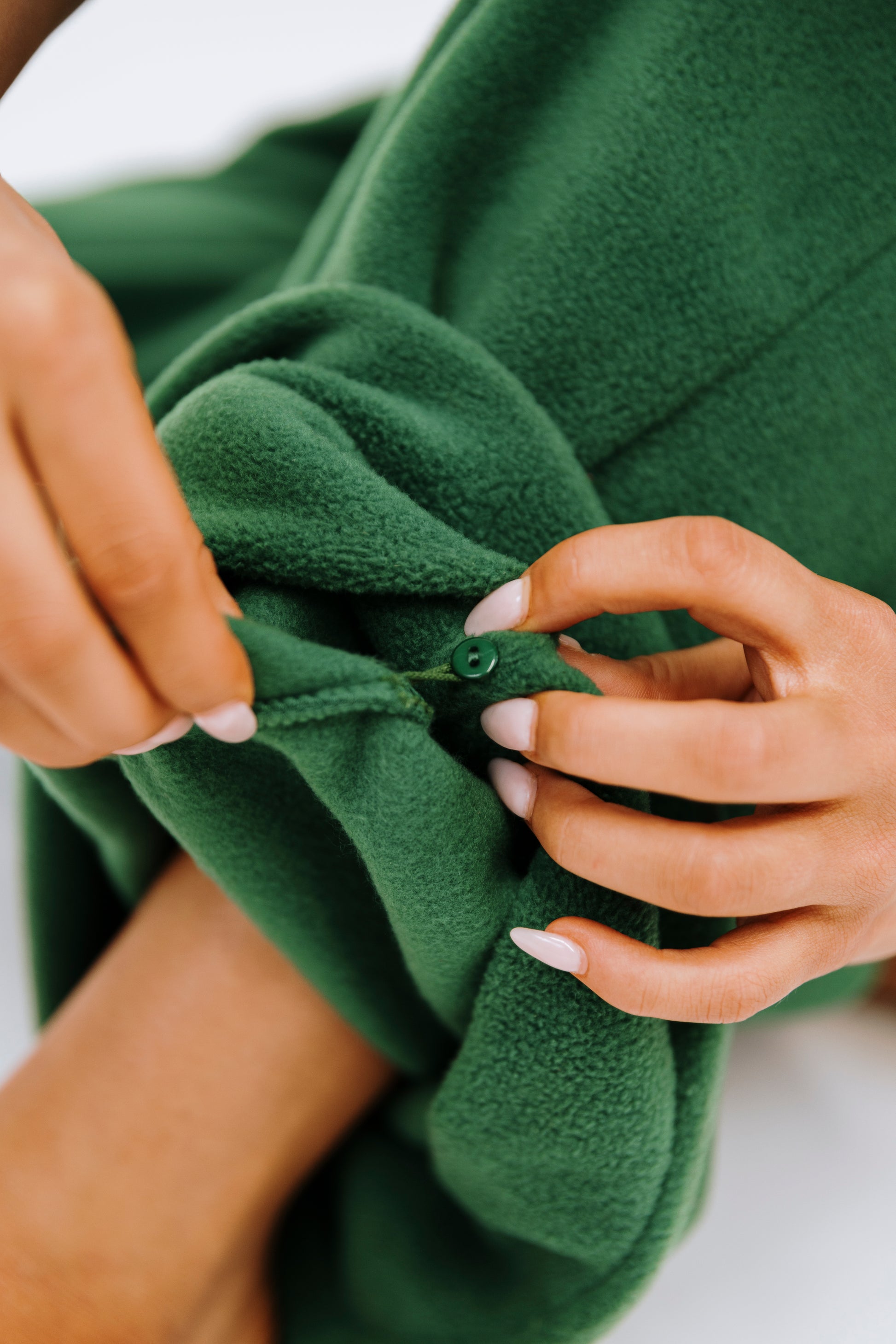 Cosy dark green fleece onesie for kids and teens