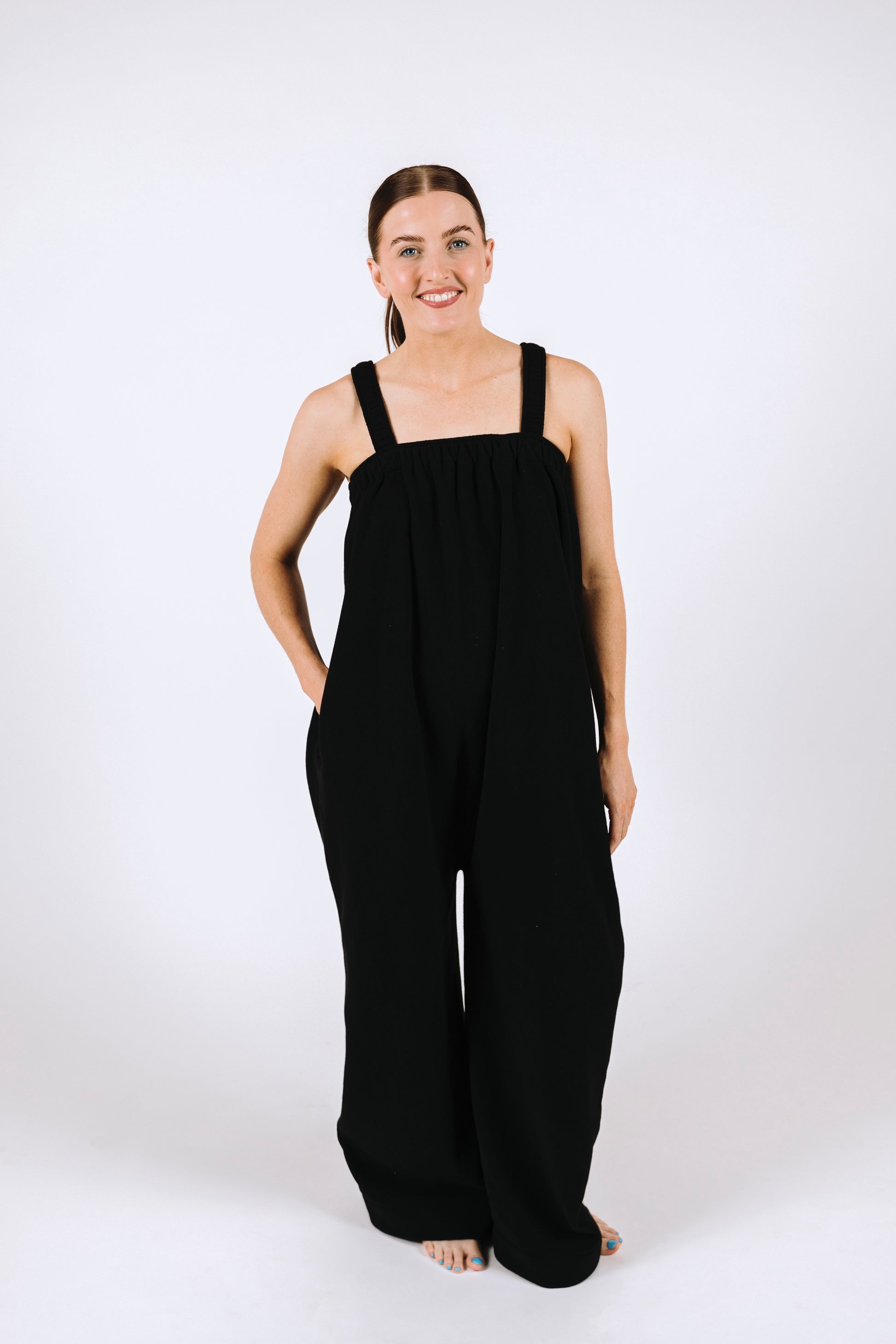 Dark roast black long Ready Freddie polar fleece onesie