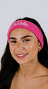 Wide fleece headband for skincare and makeup