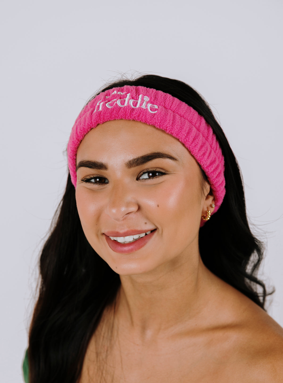 Wide fleece headband for skincare and makeup