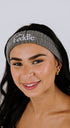 Fleece headband to keep hair back while getting ready