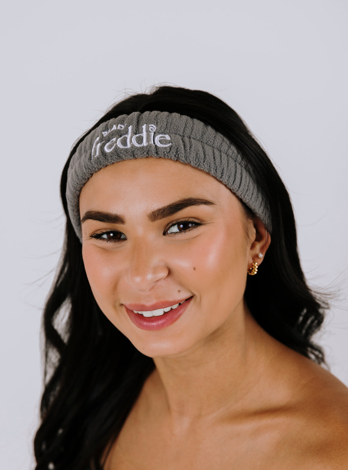 Fleece headband to keep hair back while getting ready