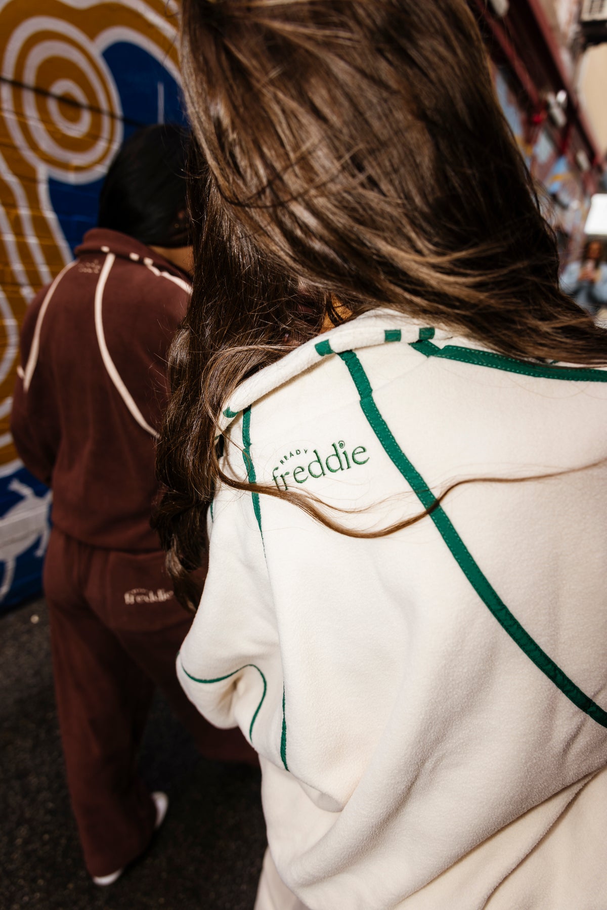 Ready Freddie polar fleece tracksuits in brown and cream