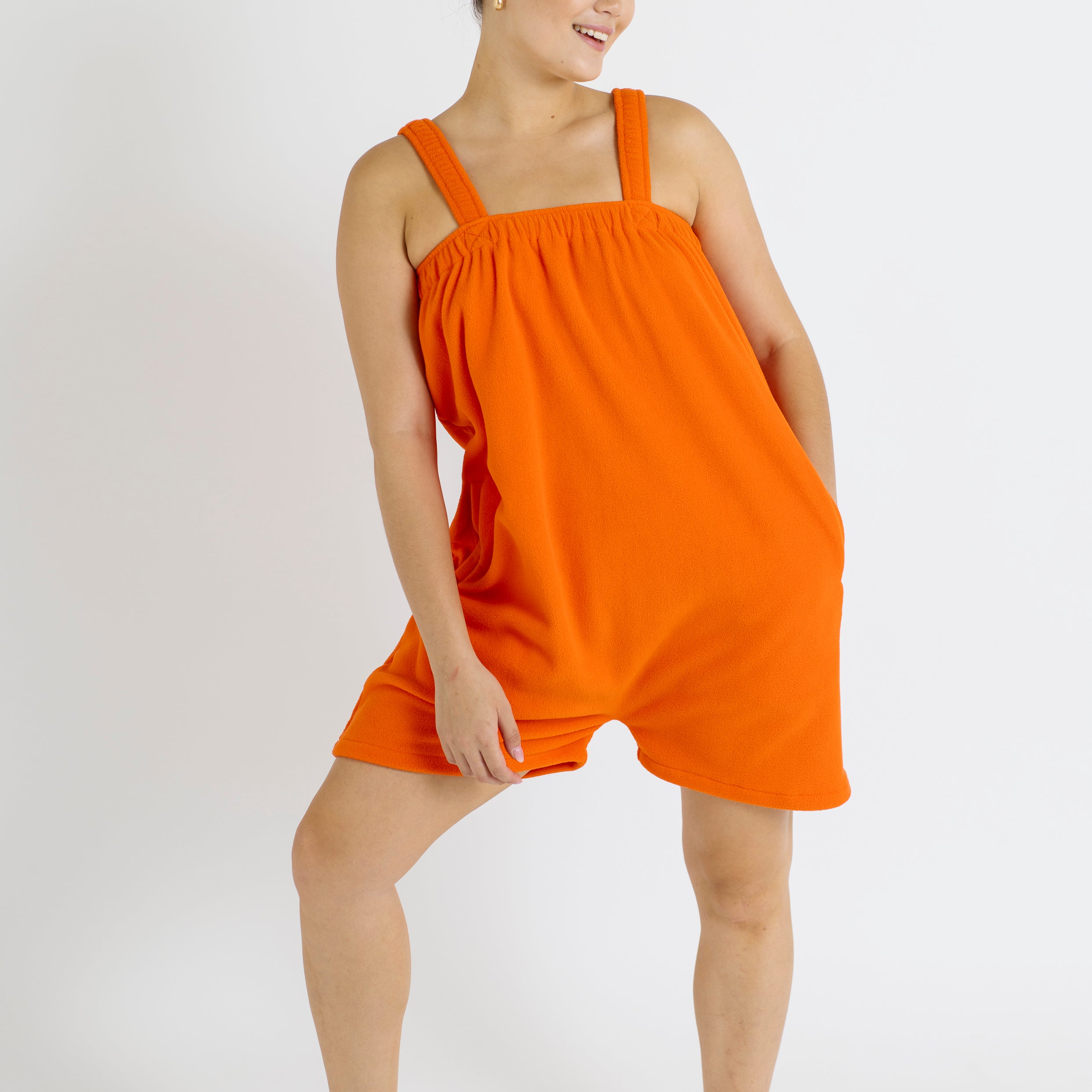 Freshly squeezed orange short Ready Freddie polar fleece onesie