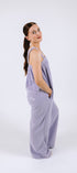 Lilac purple long onesie in 100% polyester polar fleece