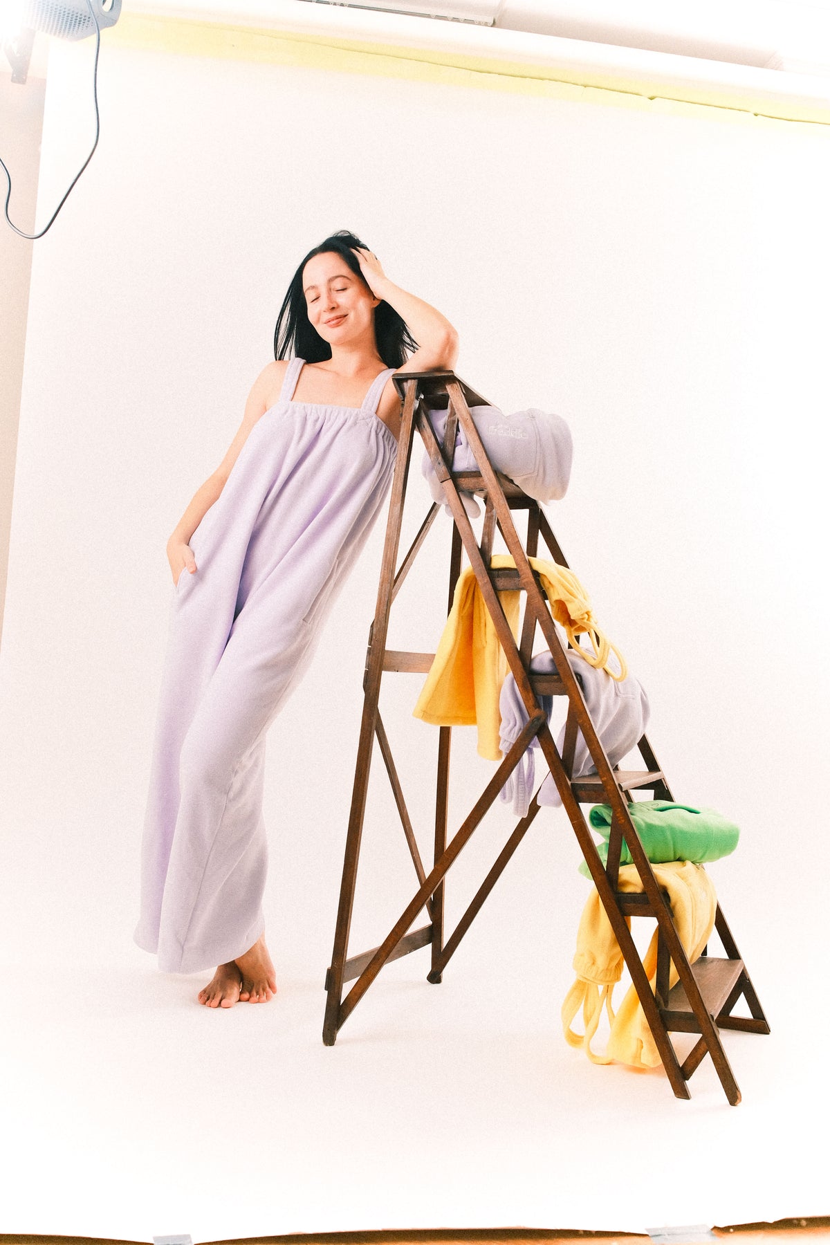 Cosy lilac purple long polar fleece one piece