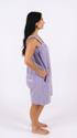 Lilac purple short onesie in 100% polyester polar fleece