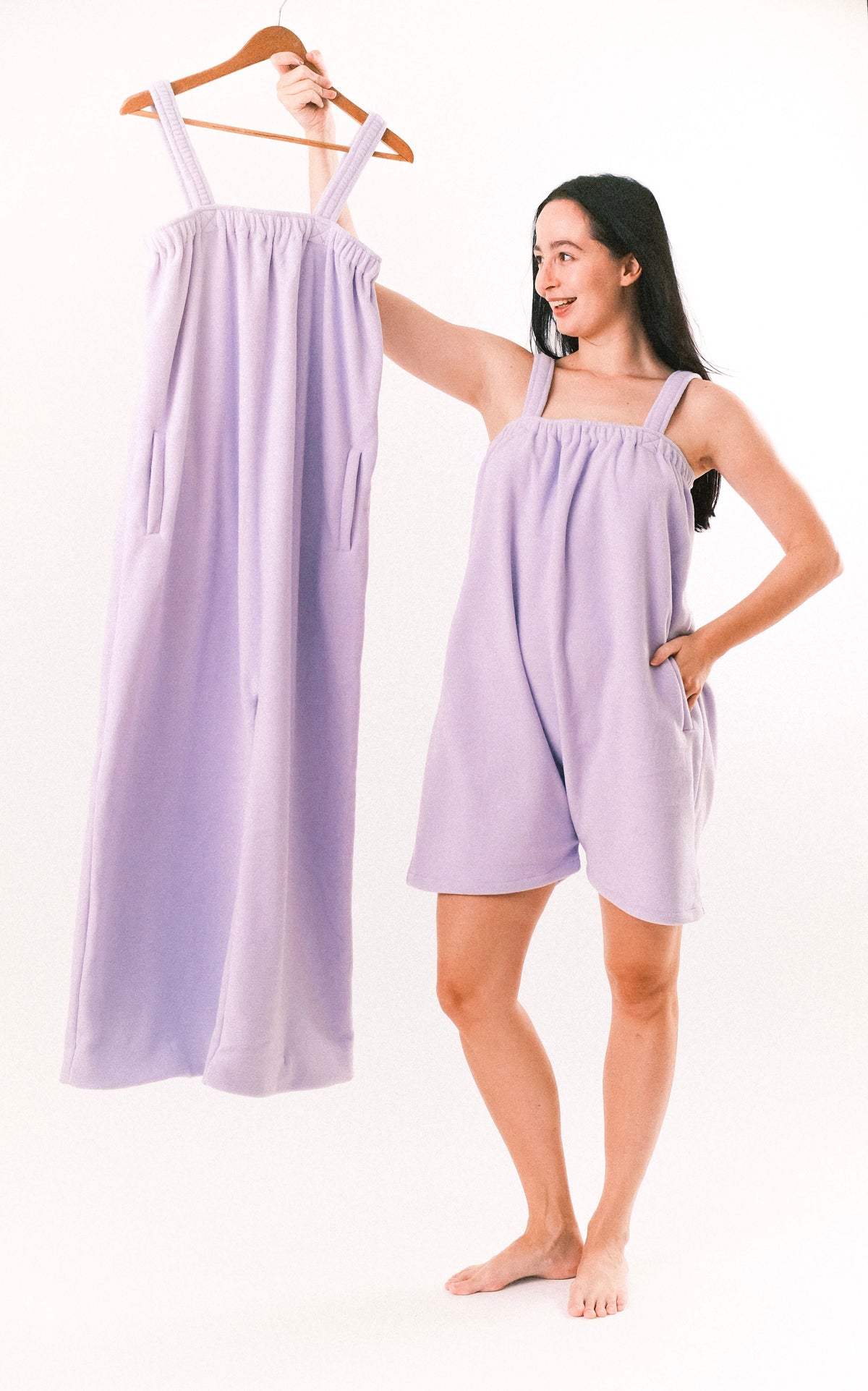 Lilac purple short onesie in Junior, Teen, Adult and Plus