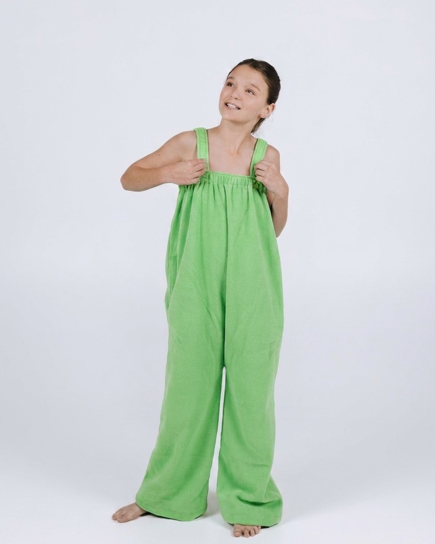 Lime green Ready Freddie kids polar fleece onesie