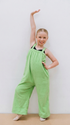 Lime green kids onesie in 100% polyester polar fleece