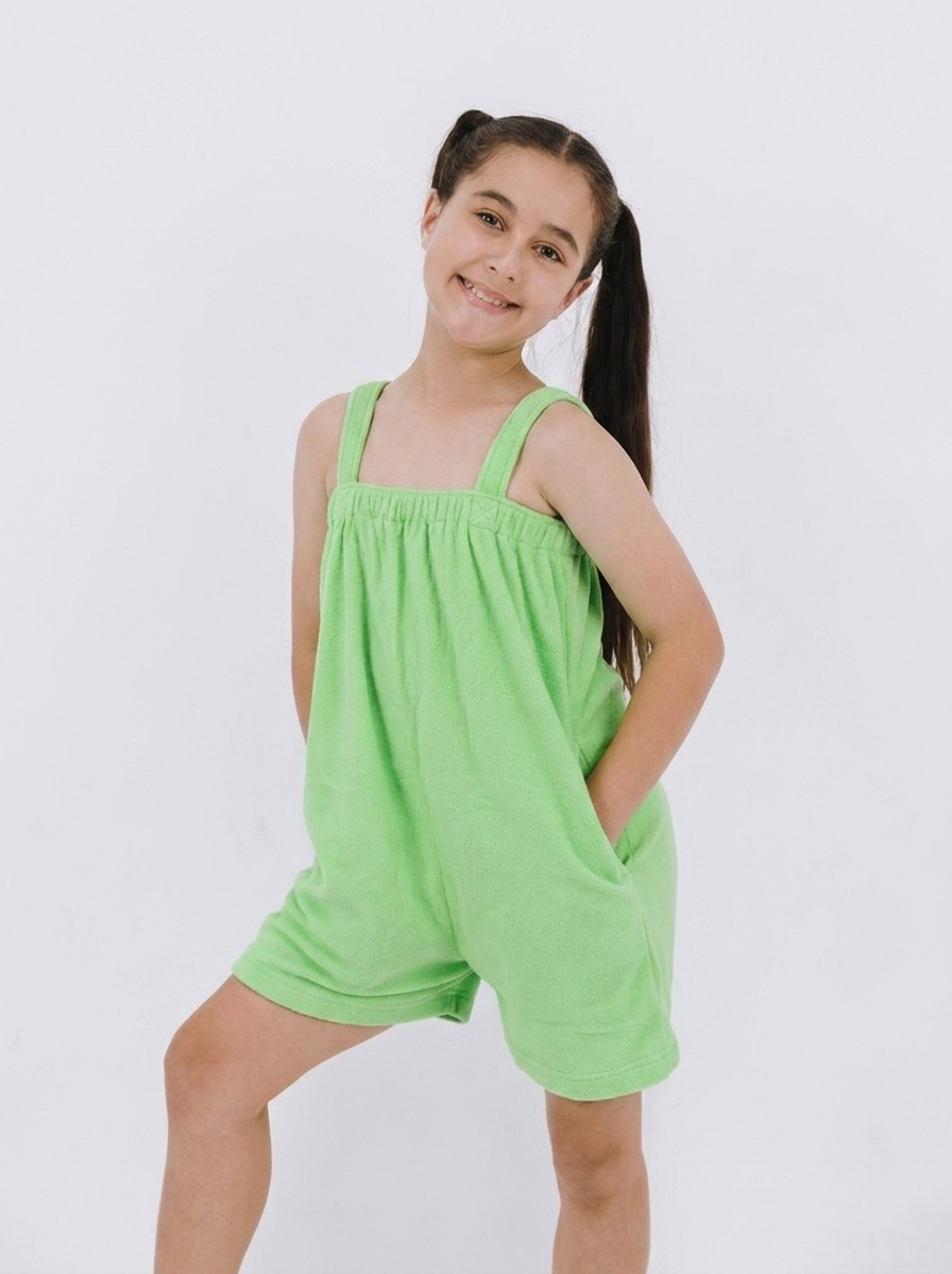 Lime green Ready Freddie kids onesie for getting ready