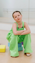 Lime green kids one piece jumpsuit in soft polar fleece