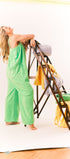 Cosy lime green long polar fleece one piece