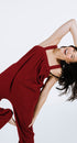 Maroon red long onesie in 100% polyester polar fleece