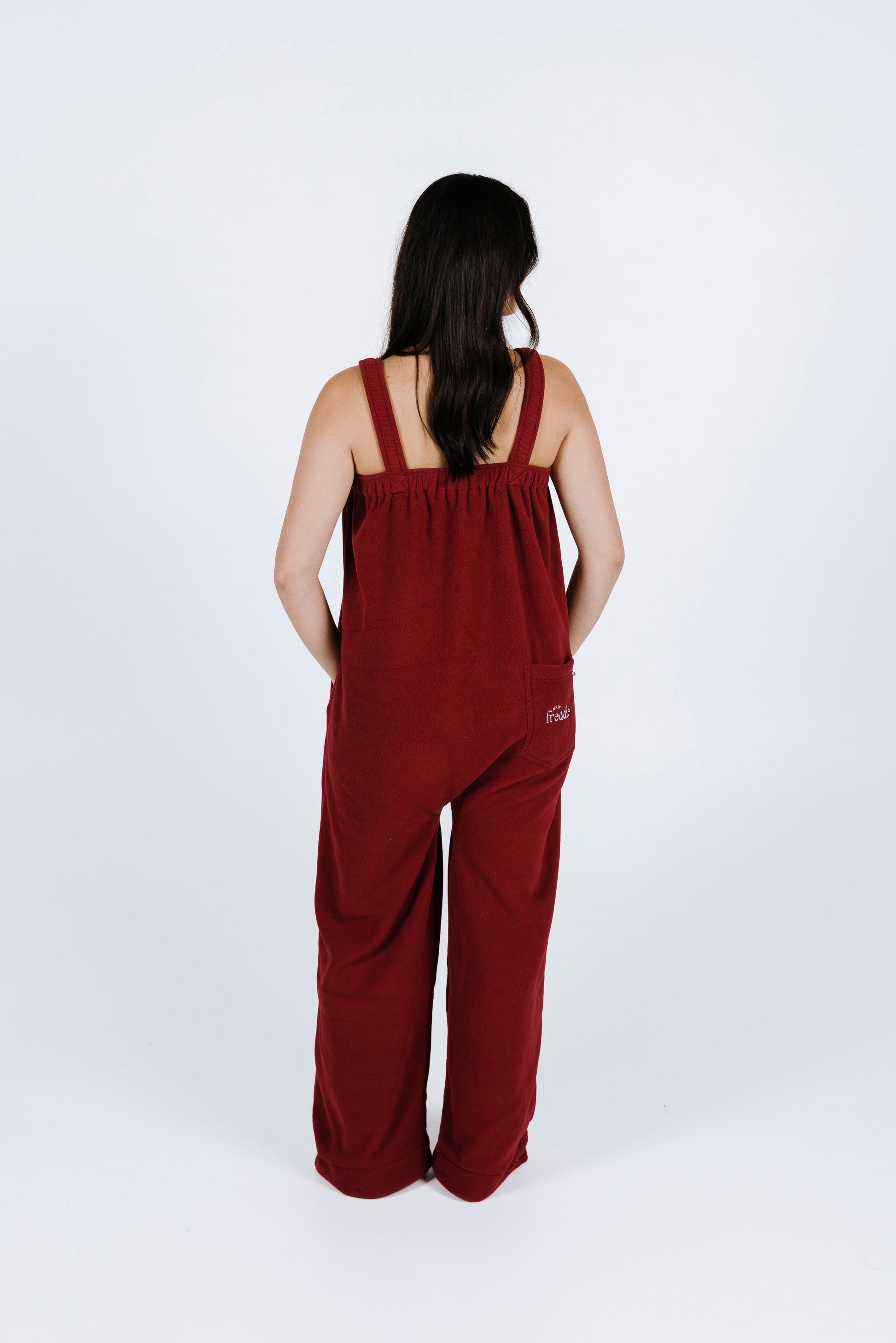 Maroon red long Ready Freddie onesie in Adult and Plus sizes