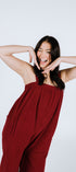 Cosy maroon red long polar fleece one piece