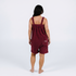 Maroon red short fleece onesie for getting ready