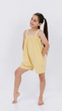 Mellow yellow kids onesie in 100% polyester polar fleece