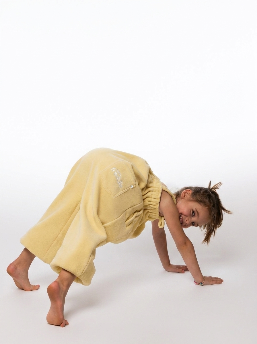 Mellow yellow Ready Freddie kids onesie for getting ready