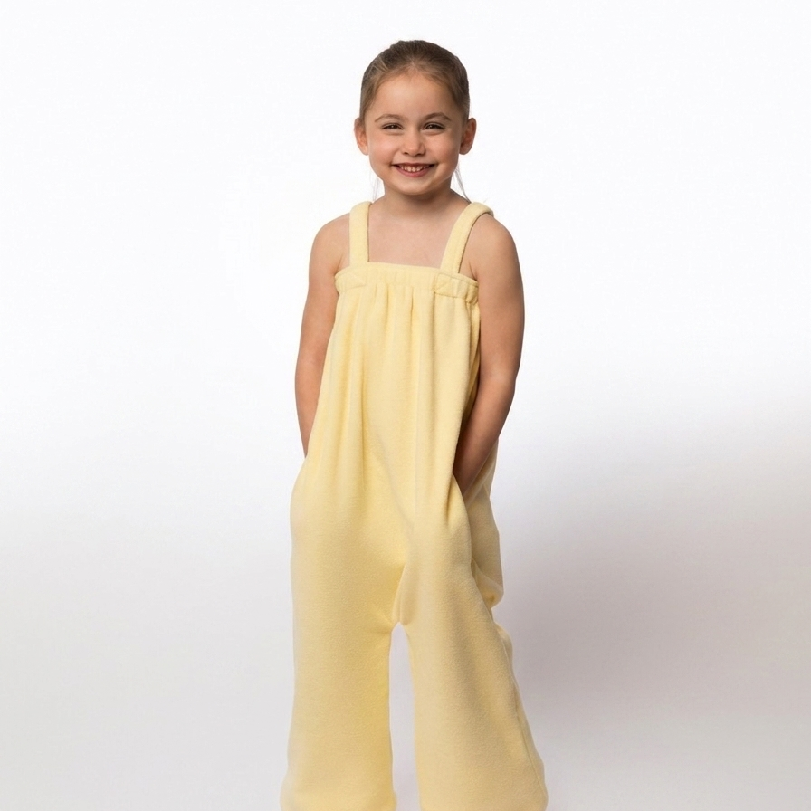 Mellow yellow kids fleece onesie in Junior and Teen sizes