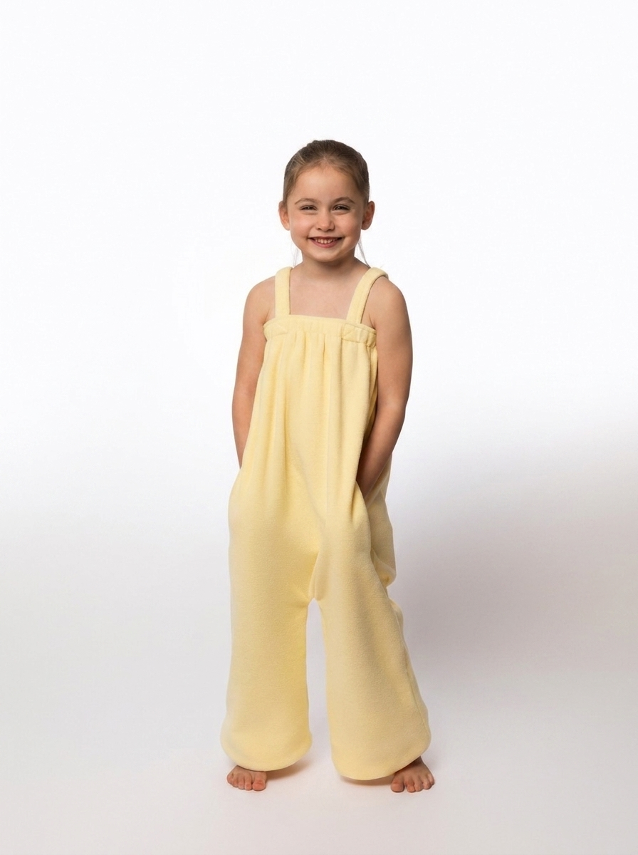 Mellow yellow kids fleece onesie in Junior and Teen sizes
