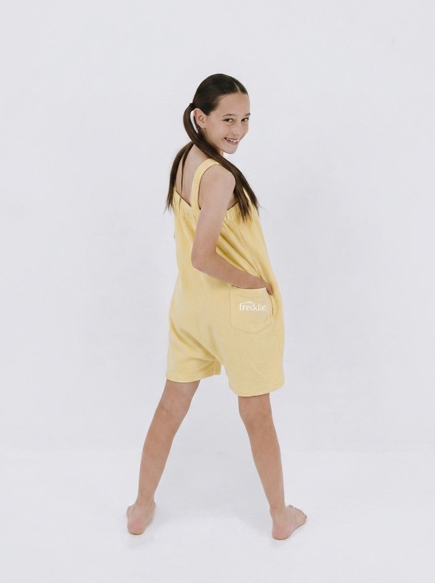 Mellow yellow kids one piece jumpsuit in soft polar fleece