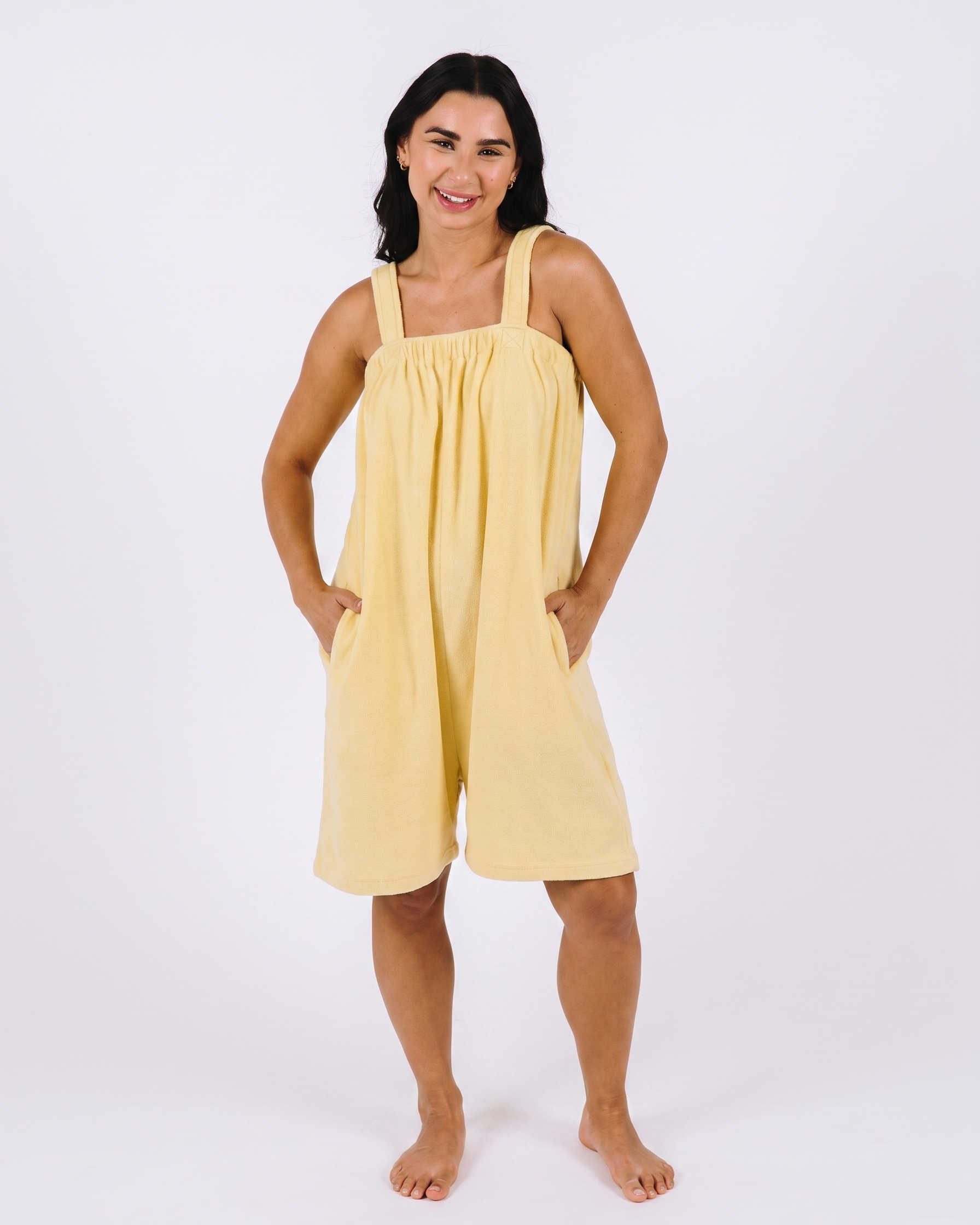 Mellow yellow short Ready Freddie polar fleece onesie