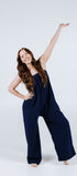Navy blue long Ready Freddie polar fleece onesie