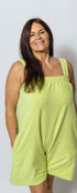 Paradise green towel onesie in soft terry toweling fabric