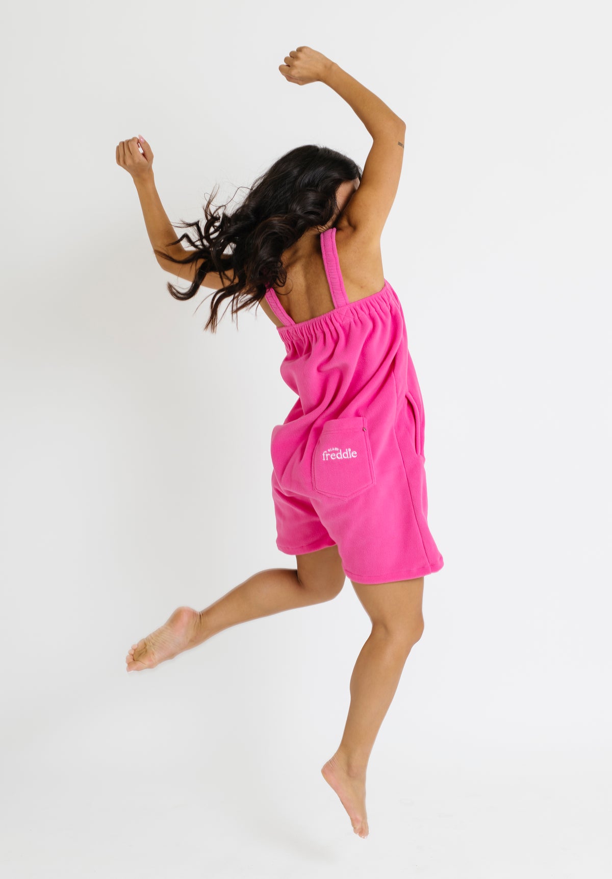 Paris pink short onesie in 100% polyester polar fleece