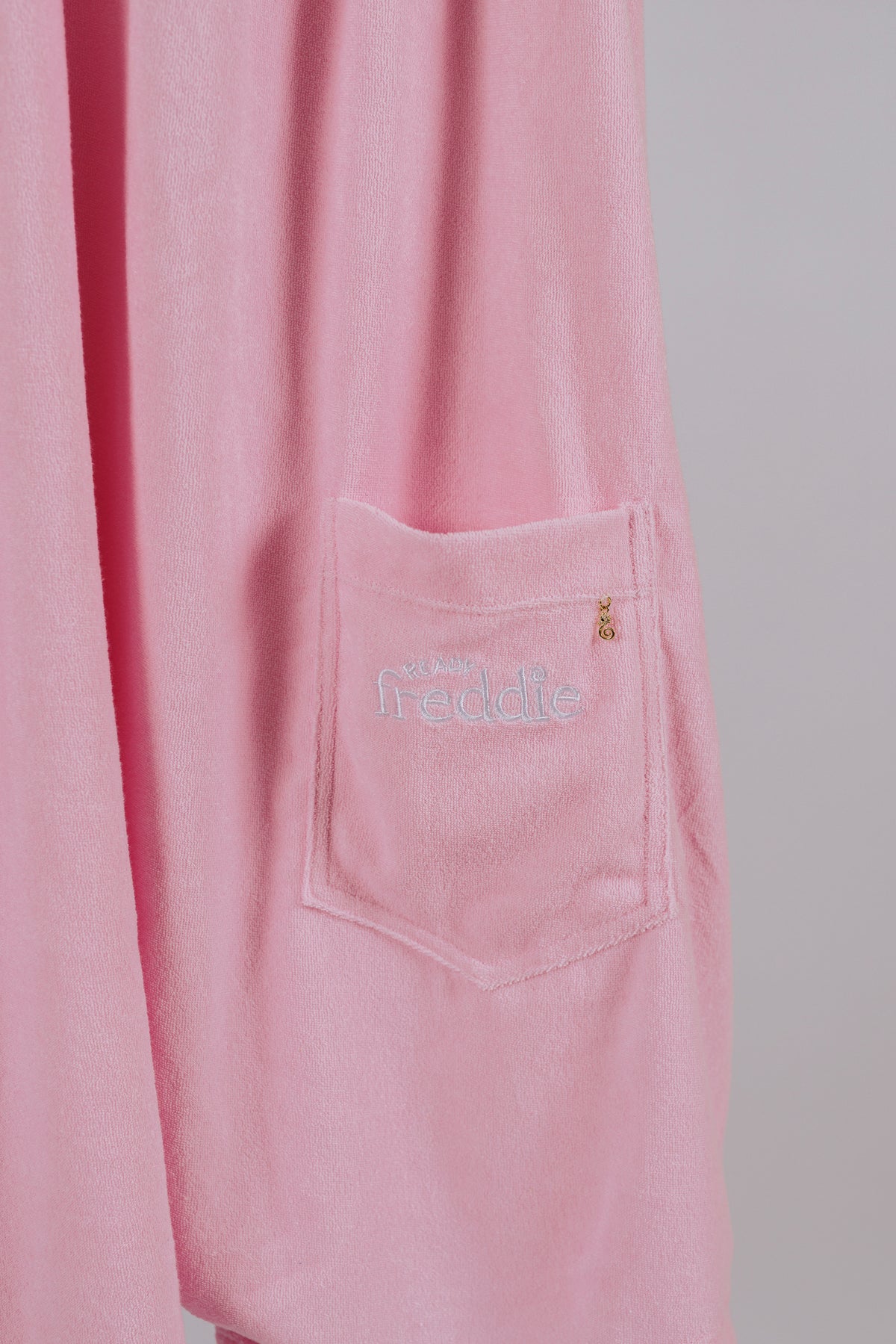 Lightweight pearl pink towel onesie in Adult sizes