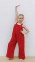 Red kids onesie in 100% polyester polar fleece