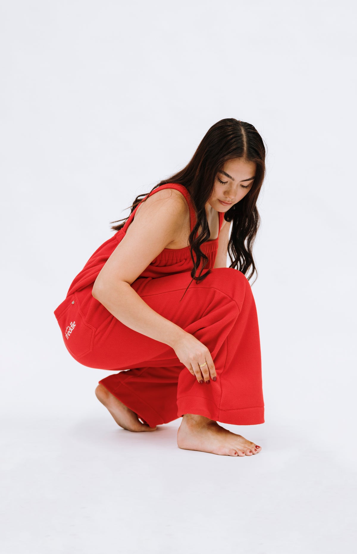 Red long onesie in Adult and Plus sizes