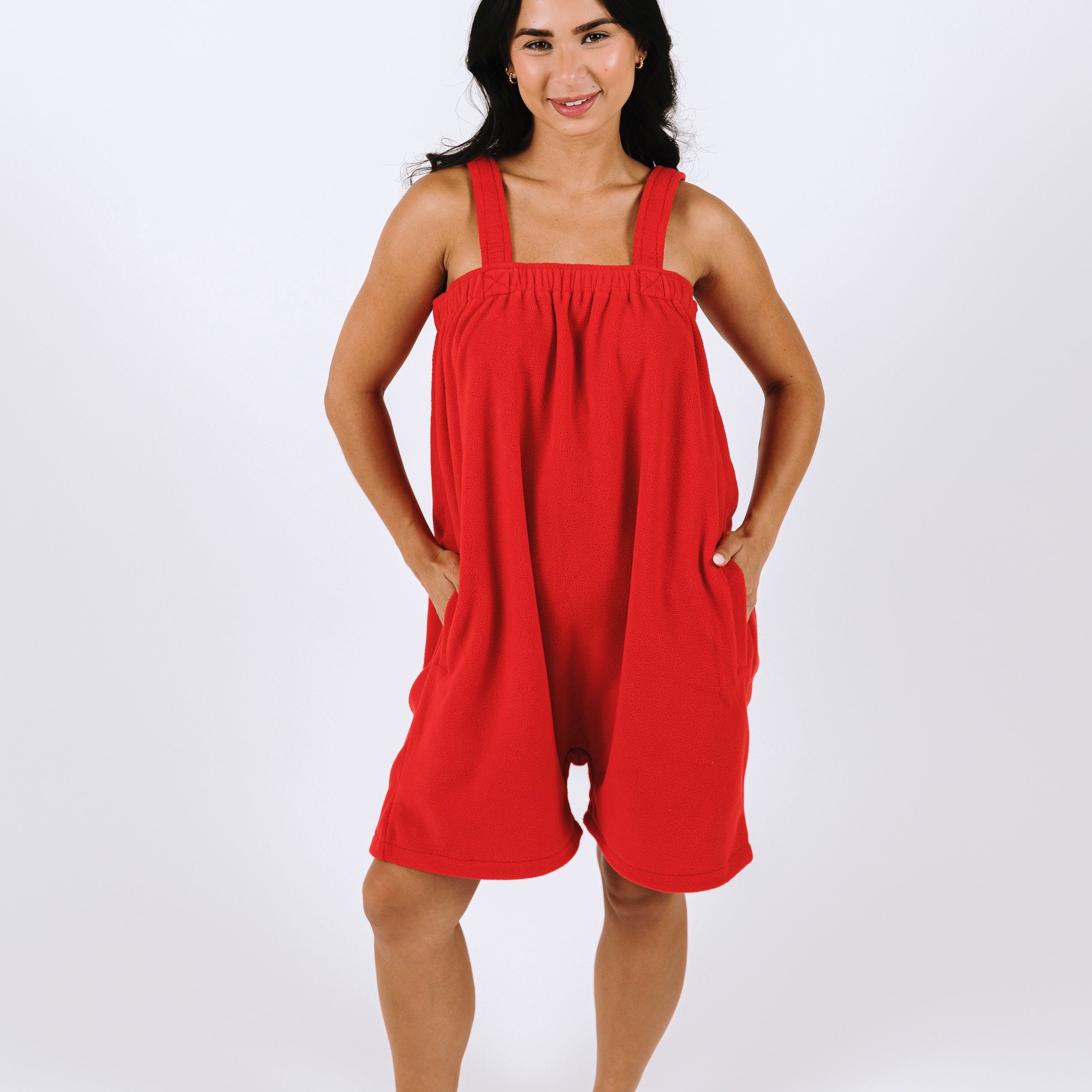 Red short Ready Freddie polar fleece onesie