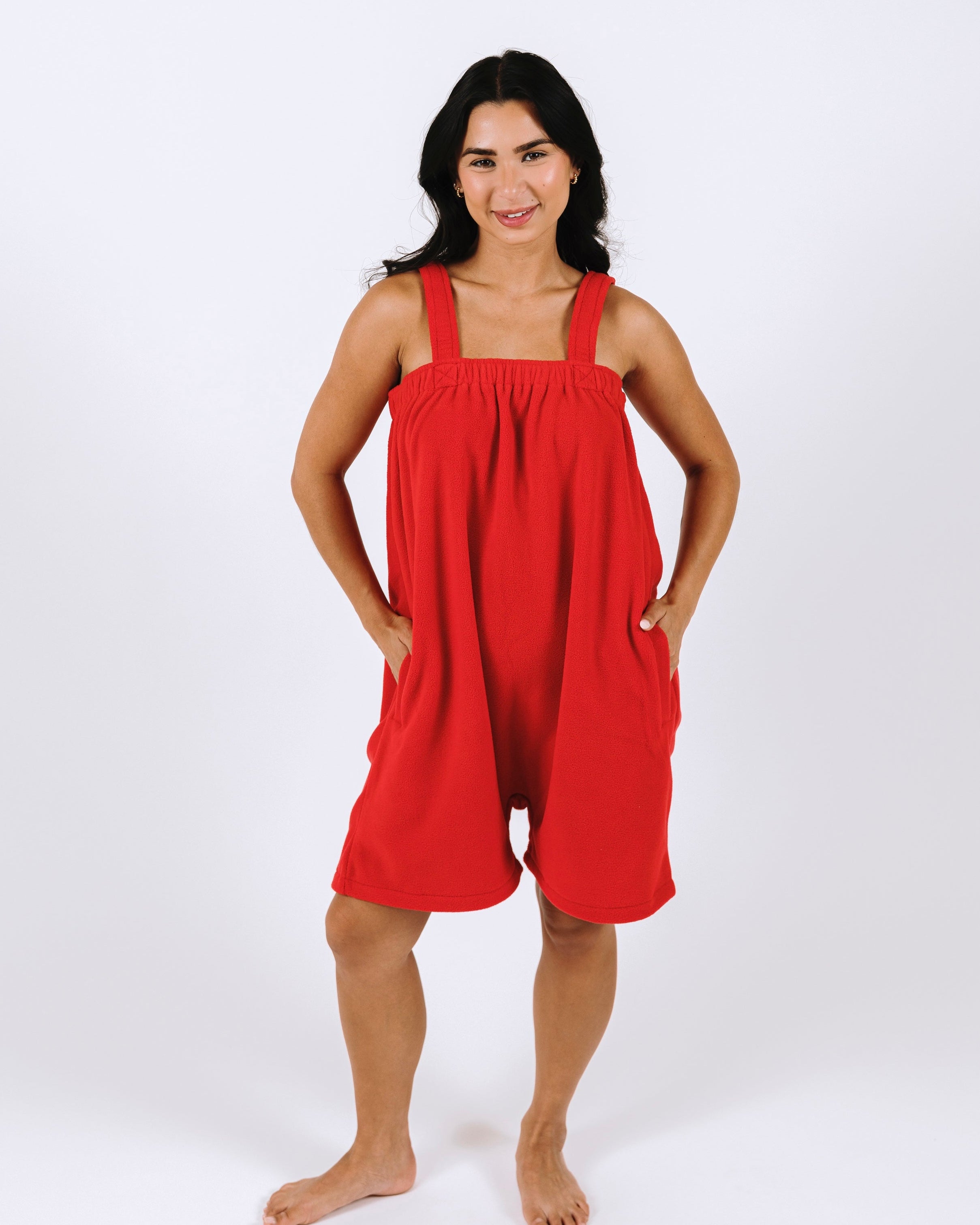 Red short Ready Freddie polar fleece onesie
